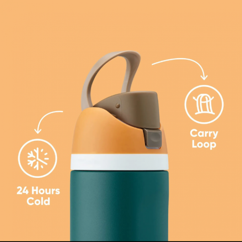 Two-Toned 24oz. Stainless Steel Straw Bottle 